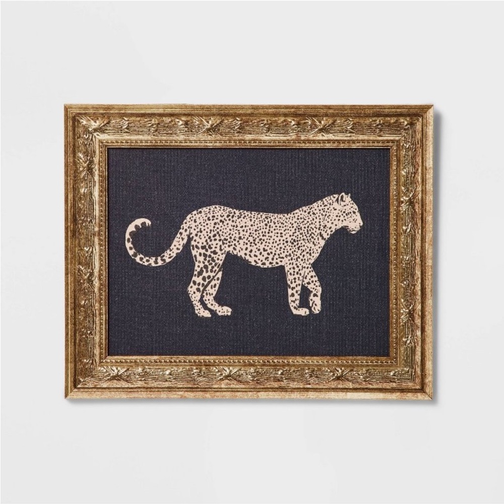 STUDIO MCGEE NWT cheetah framed wall art canvas -10x8